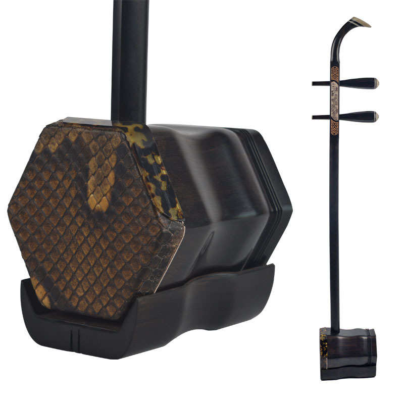 厂家批发黑檀骨雕木轴二胡送全套配件苏州工艺黑檀木二胡