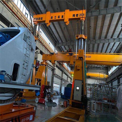 靖起厂家加工大吨位液压门式起重机200t液压龙门吊拆卸搬运用