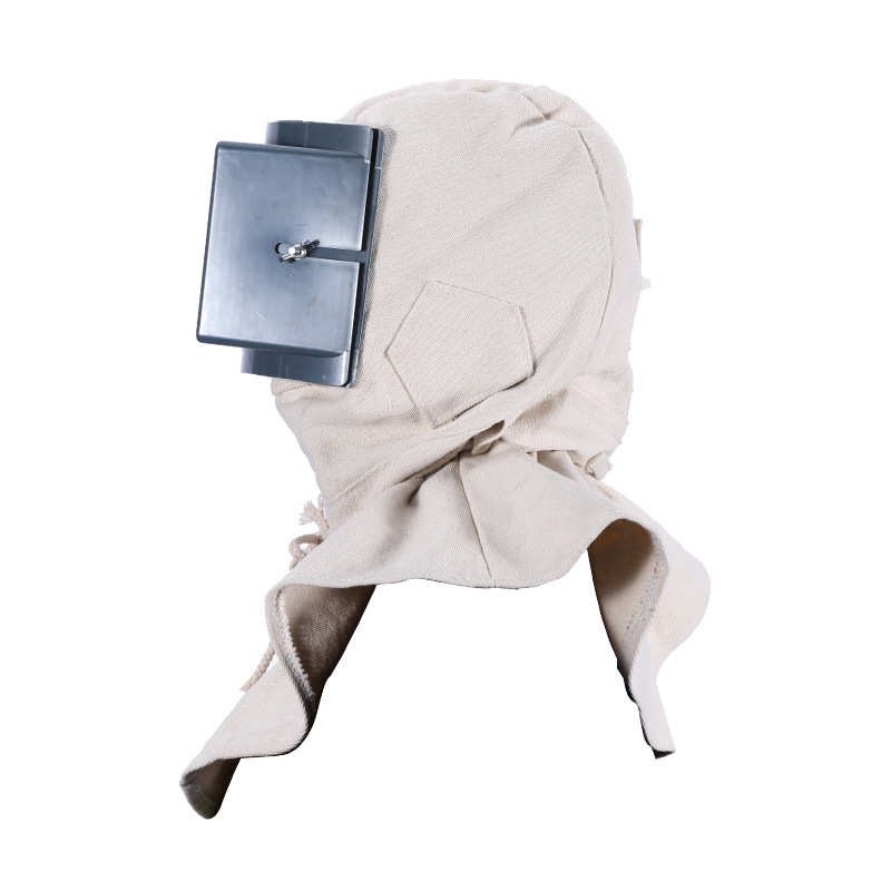 铠润劳保披风帽面具披肩帽工业防粉尘喷漆喷砂帽防护面罩