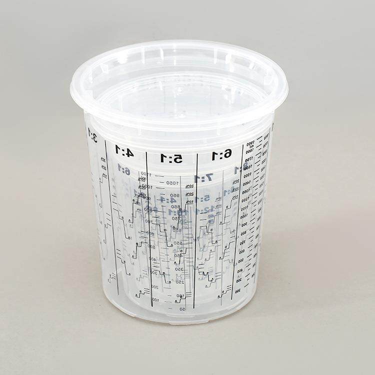 调漆杯套装汽具次塑料上色混合一性带刻家度调车漆400mL调计量杯