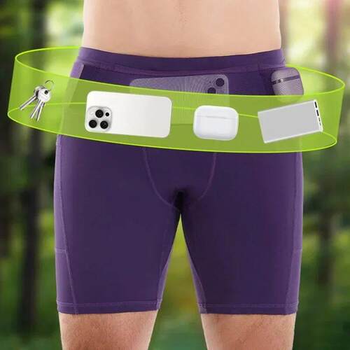 (Mul-Pockets Compression Shorts 3.0)Men Marathon Running Sho