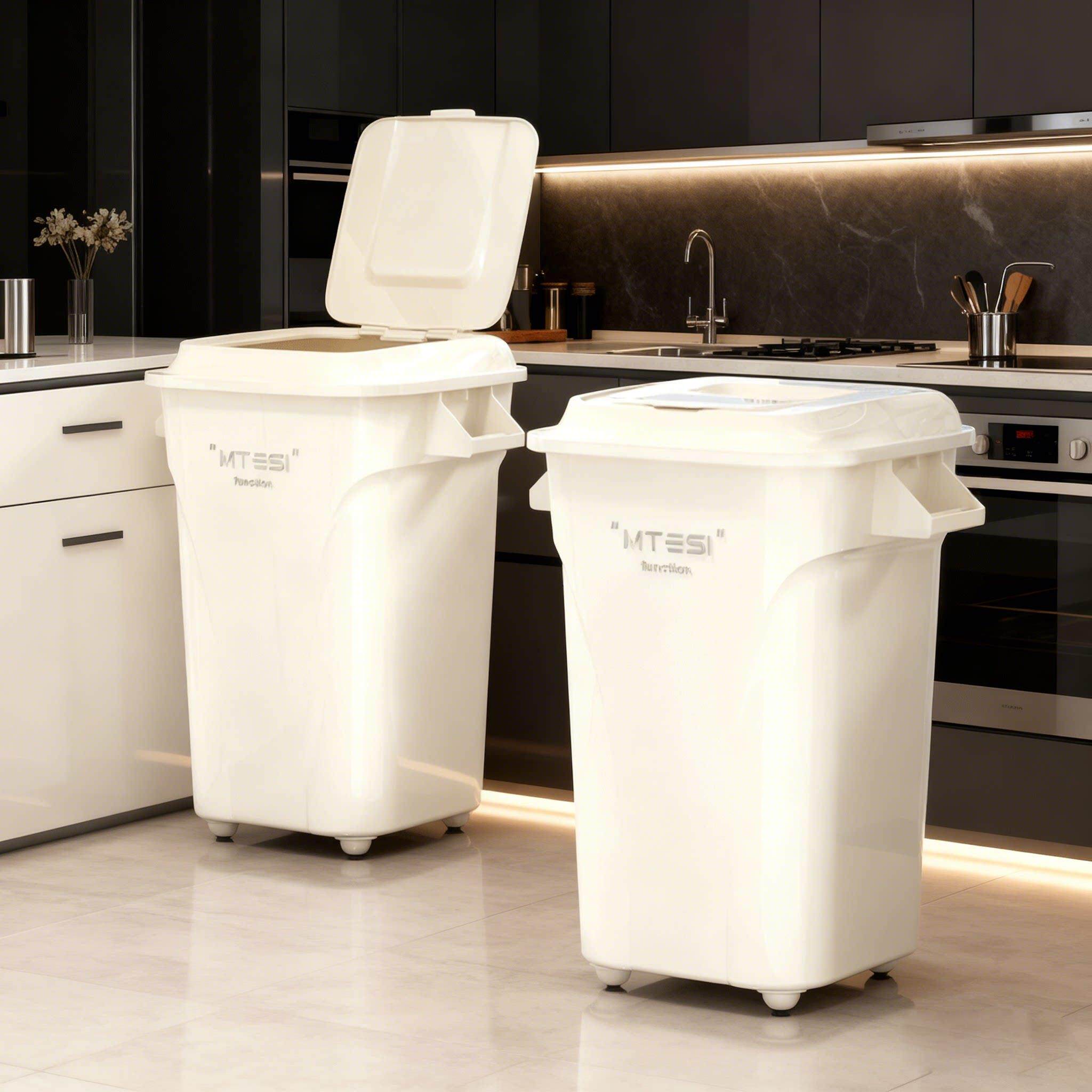 免弯腰厨房专用高款垃圾桶带盖可移动2026新款厨余专用桶高档颜值