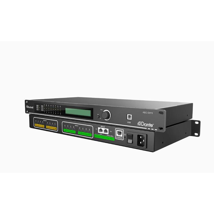 RUSEL AEC-D8*8 带回声消除8路数字媒体矩阵 DANTE