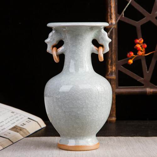 景德镇陶瓷器 钧瓷彷古开 片花瓶现代家居客厅装饰工艺礼品摆饰古