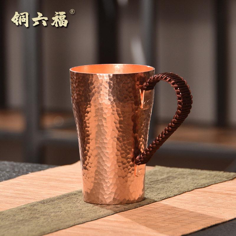 纯手工紫铜水杯 铜茶杯加厚铜杯 纯铜杯子 口杯大茶缸子