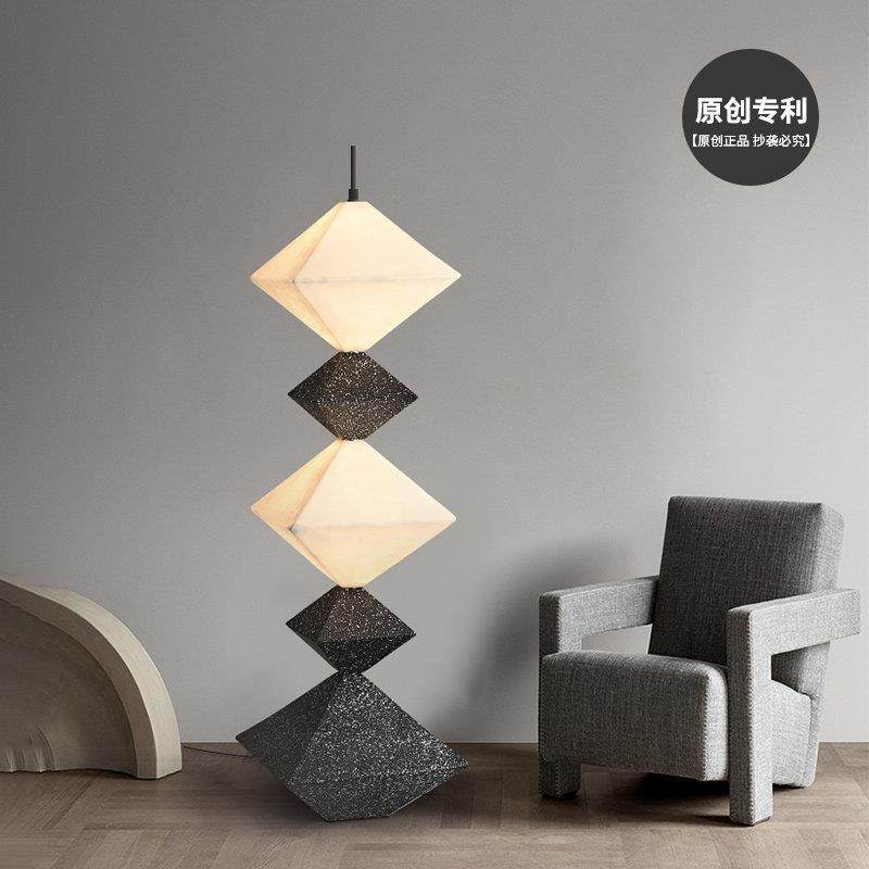 意式客厅落地灯后现代简约设计感高端沙发旁黑色大气极简气氛灯具