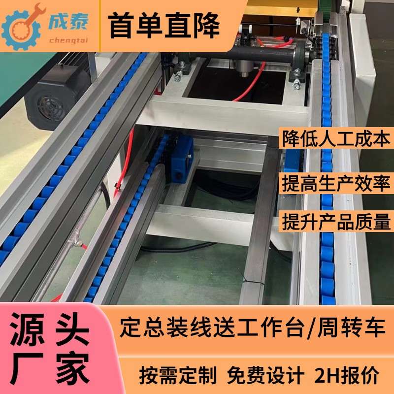 家用乳胶床垫水平循环生产线床骨架工装托盘装配组装线厂家3D规划