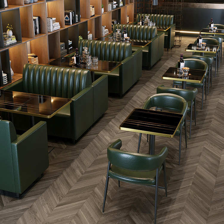 工业风酒吧音乐餐厅卡座美式沙发商用清吧咖啡奶茶店复古桌椅组合