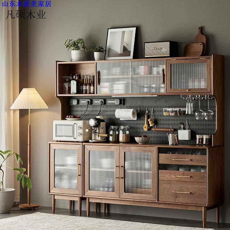北美黑胡桃木餐边柜全实木洞洞板北欧餐厅柜现代简约一体储物高柜,住宅家具,餐边柜,淘宝优惠券,粉丝福利购,淘宝优惠卷