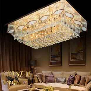 led客厅水晶灯吸顶灯方形奢华现代灯餐厅灯卧室灯饰厂家直销