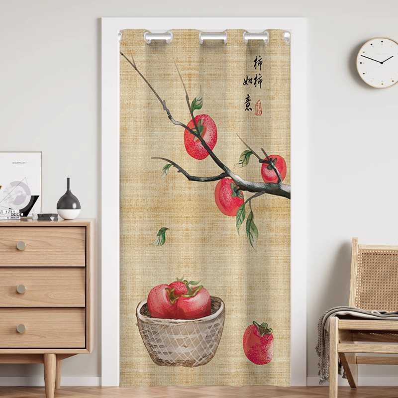 布帘隔热打孔国风书房家用子遮挡中禅意卫生间卧室门帘y