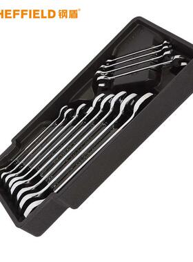 钢盾S025024 12件套双开口扳手综合性组合工具呆扳手6x7-24x27mm