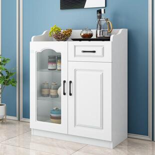 帝义茶水柜实木餐边柜办公室纯净水收纳柜简约现代饮水机客厅盖布