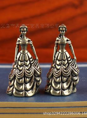 2026卡通动漫美女与野兽贝儿公主模型家具桌面摆件装饰黄铜工艺品