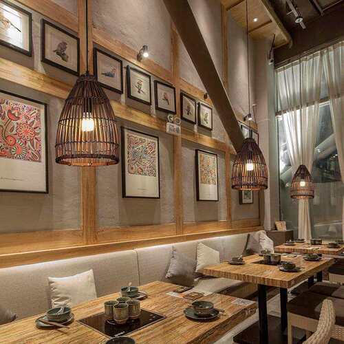 东D159南亚竹编吊简约个性茶室厅餐餐桌卧室飘灯窗床小吊灯头店铺