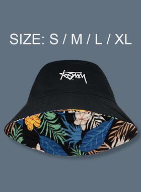 Big Head XL Size Letter Bucket Hat for Men Double-Sided Wome