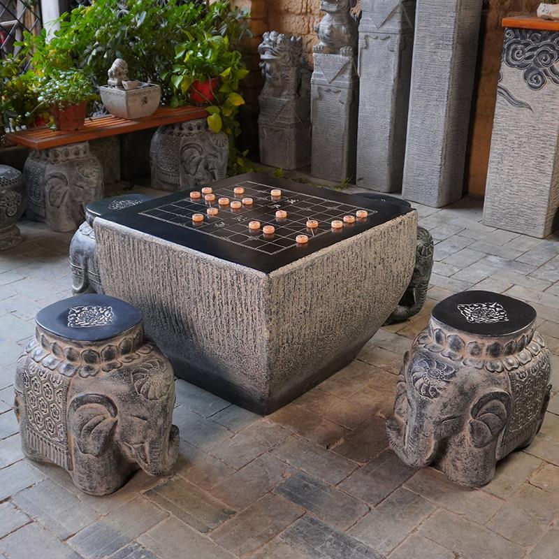 赠送学校象棋桌石桌石凳庭院花园石雕