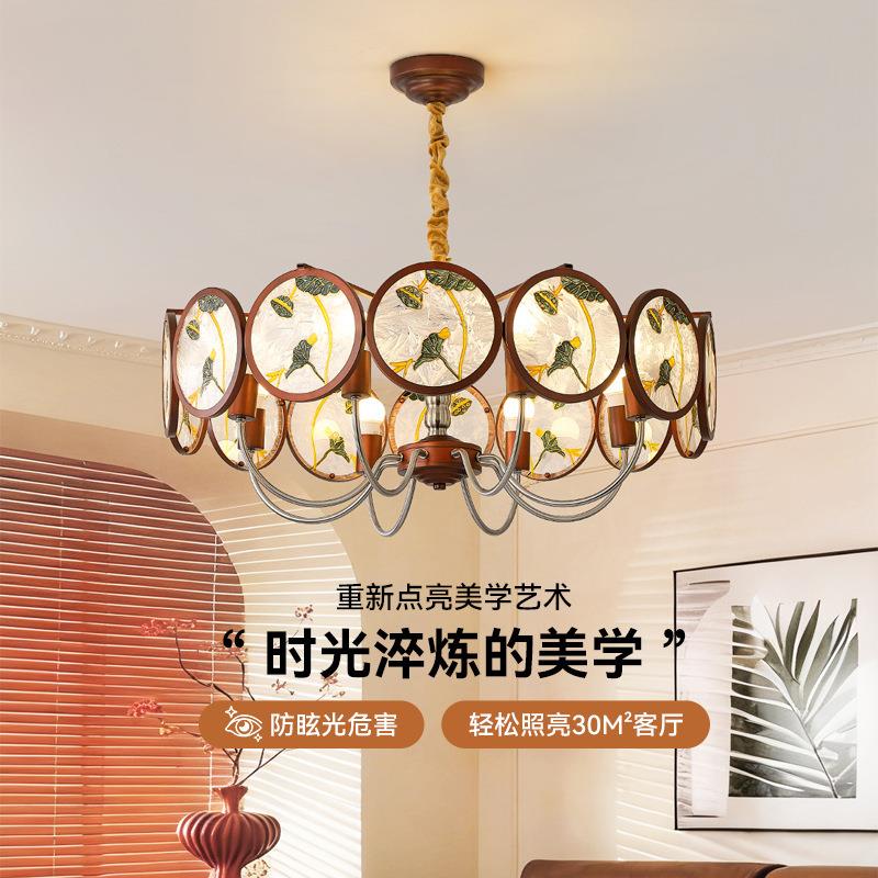 美式复古餐厅吊灯中古风设计师法式中国风宋代美学吧台岛台灯中山