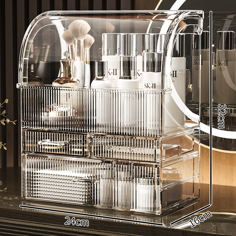 化妆品梳妆台护肤品收纳桌面桶