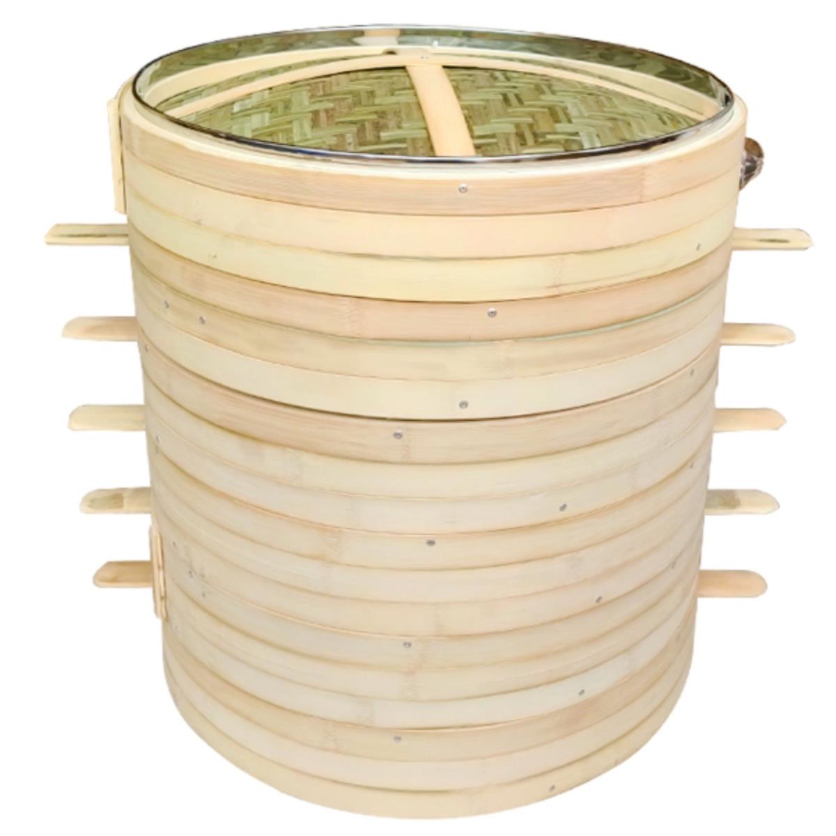 竹编蒸笼竹制小笼包饺子包子加深笼屉手工蒸屉盖商用家用大小号
