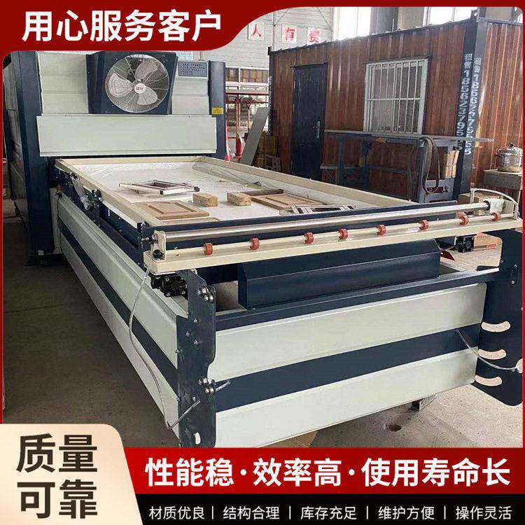 免拉手双工位模压门全自动真空吸塑机圆弧格栅板低压吸塑覆膜机