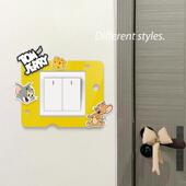 关贴现代简约 饰开 猫鼠空间3d立体壁贴自粘防水防潮压克力开 关装