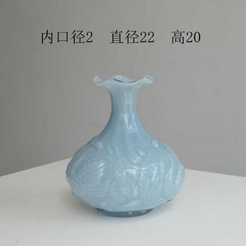 样板间法式摆件器插花玻璃中古花瓶手工家居水养花餐桌感客厅高级