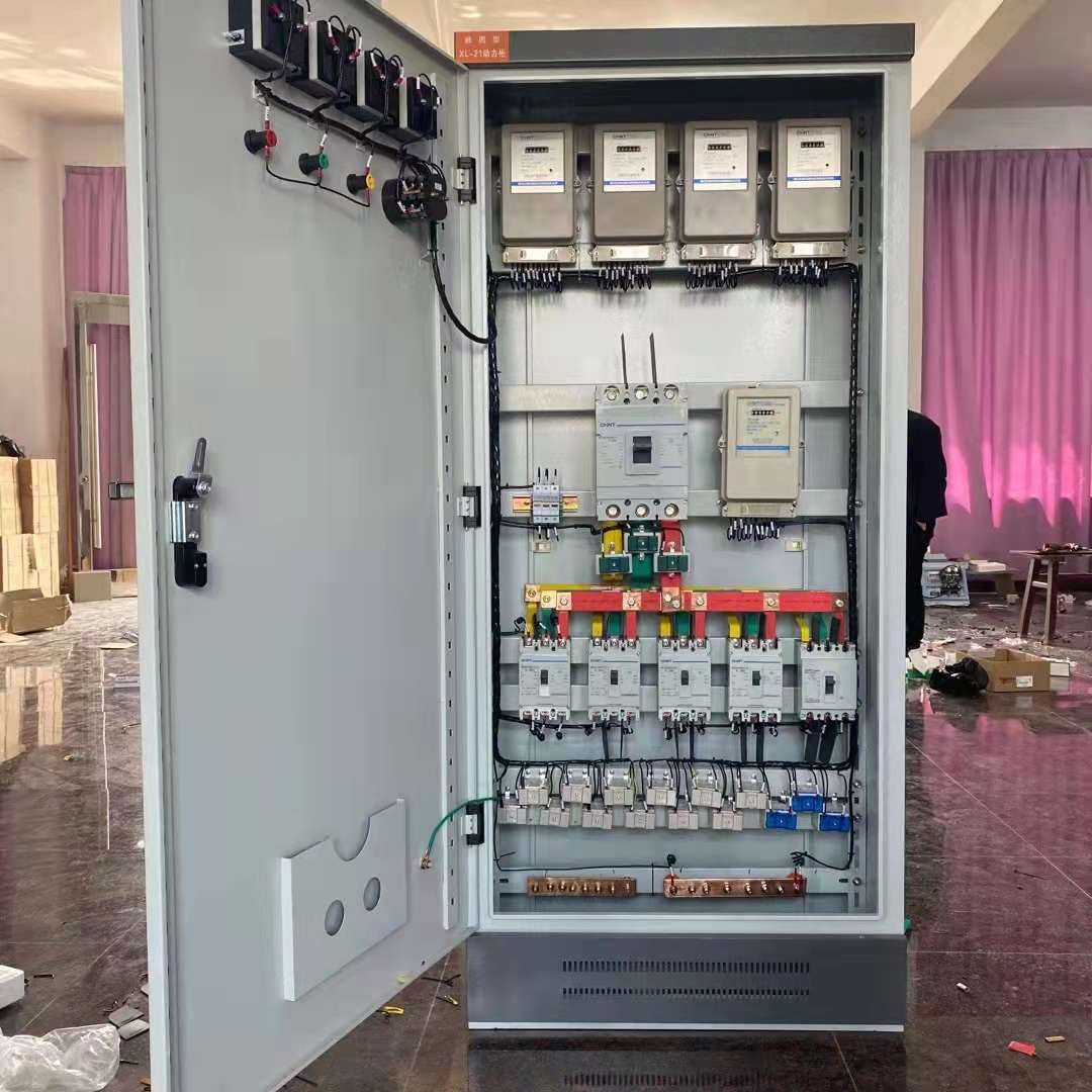 定制XL-21动力配电柜工程用低压开关落地柜GGD柜双电源切换箱铜牌