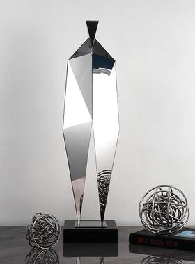 新款直销北欧现代简约抽象人物创意客厅软装饰品摆设黑色轻奢金属