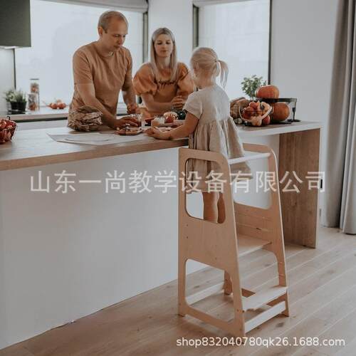 宝宝脚踏凳儿童洗手梯洗漱台踩脚凳实木learning tower蒙氏学习塔