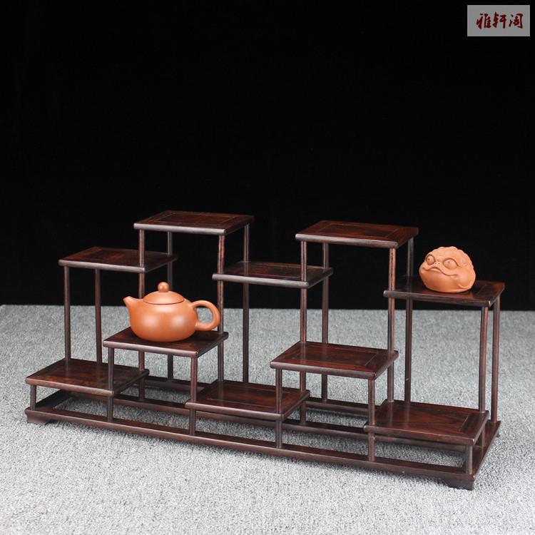 红酸枝榫卯红木小多宝阁茶壶茶具博古架工艺礼品摆饰盆景摆件展示