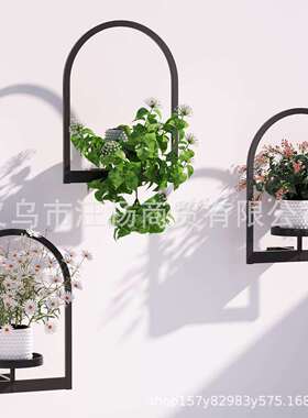 跨境壁挂式架置物架挂件墙壁装饰花卉展示植物架花盆室内室外花架