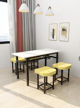 堂餐STCZ-669桌椅饭堂早餐商用连体快餐店生小吃工厂学校员餐厅挂