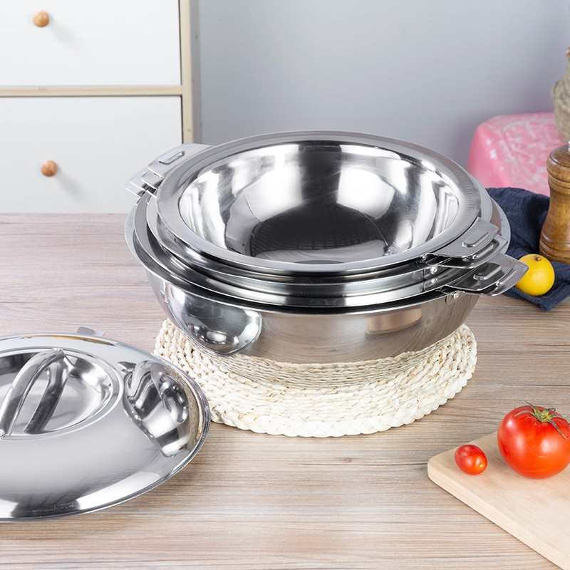 外贸非洲大容量全不锈钢带柄盖保温锅中东厨房双层发泡pu礼品锅具