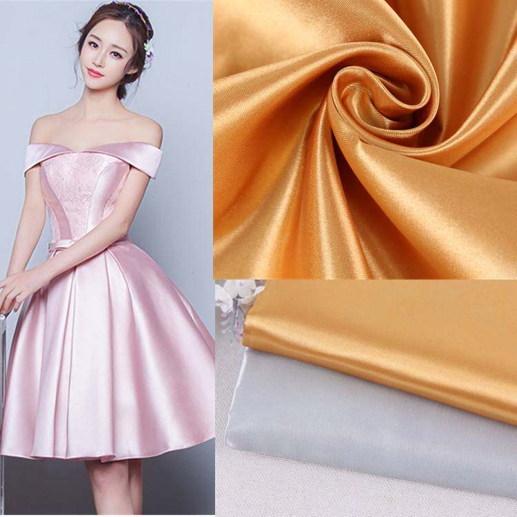 75*300D有光贡缎面料 柯桥厂家供应全涤加厚亮缎婚纱礼服有光色丁