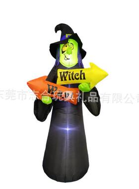 2.4 m Halloween Inflatable Hand Green Face Witch Air Model H