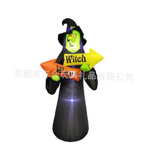 2.4 m Halloween Inflatable Hand Green Face Witch Air Model H