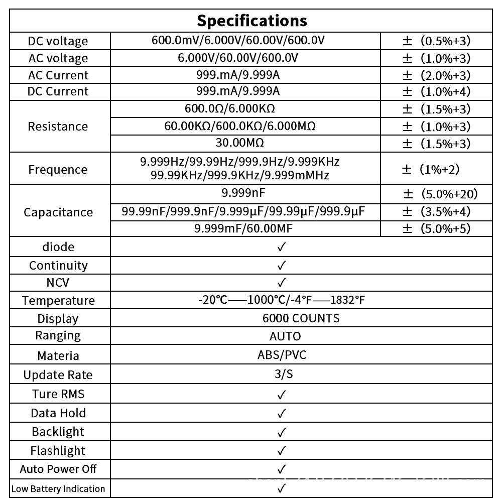ZOYI ZT-S6+自动识别电容维修电工万用表数字高精度小型便携家用