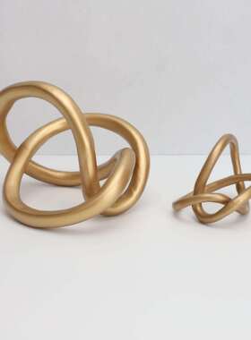 新式树脂0182金样色白缠绕摆件板房色售楼部卧室书房客厅餐厅中饰