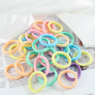 100Pcs/Set Women Basic Elastic Hair Bands Scrunchie Ponyta