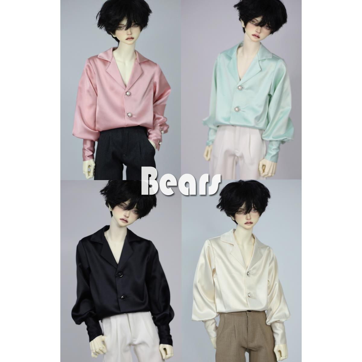 ◆Bears◆BJD娃衣A451 西装领醋酸绸衬衣4色 1/4cd猫可1/3叔ID75