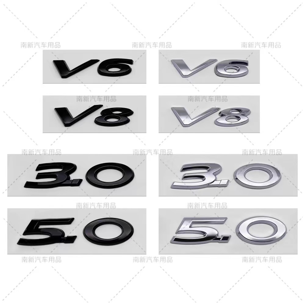 适用于捷豹车标XE XF XJL F-PACE V6 3.0 V8 5.0汽车后尾标排量标