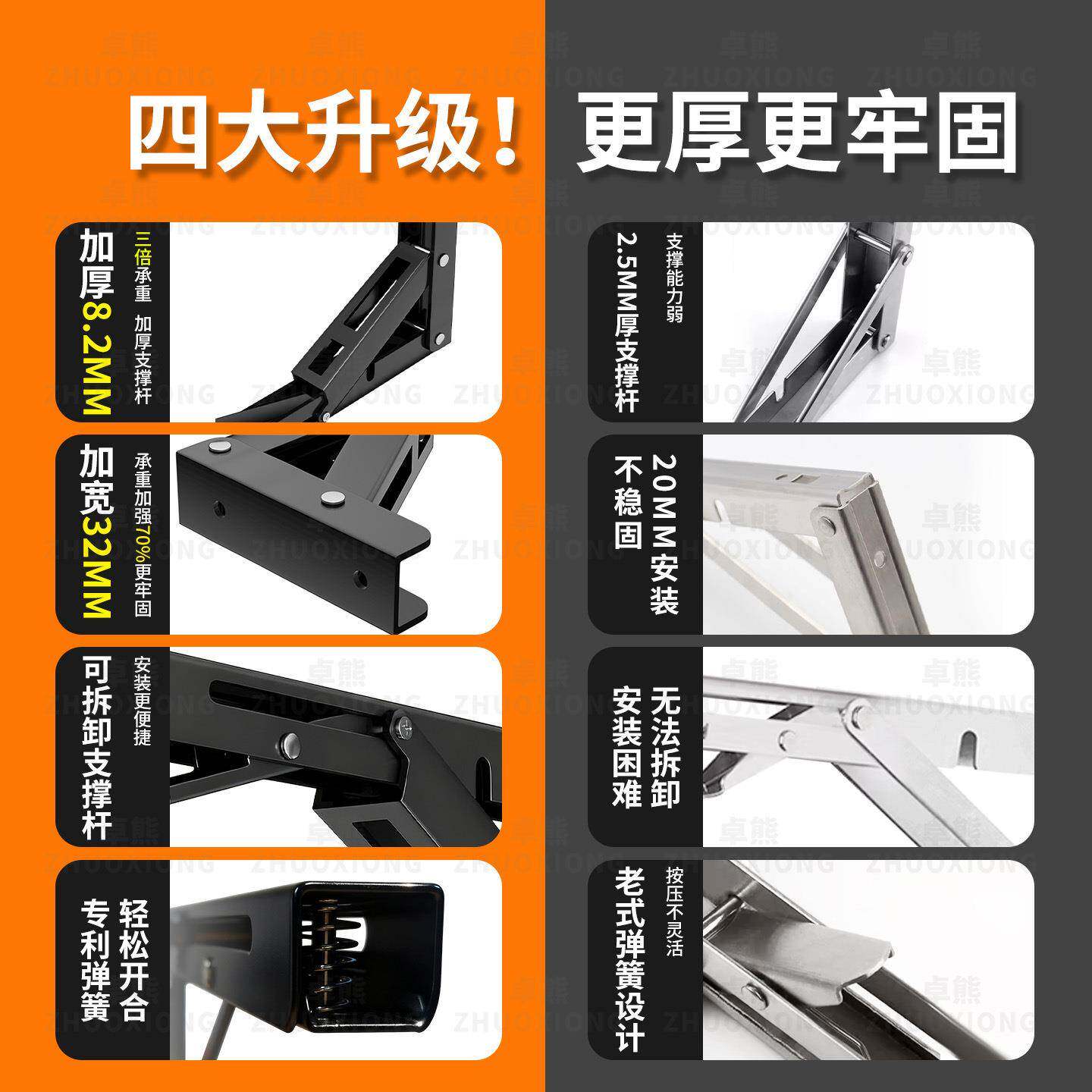 折叠支撑架厨房墙上置物架加厚承重层板托防腐防锈隔板固定支撑杆