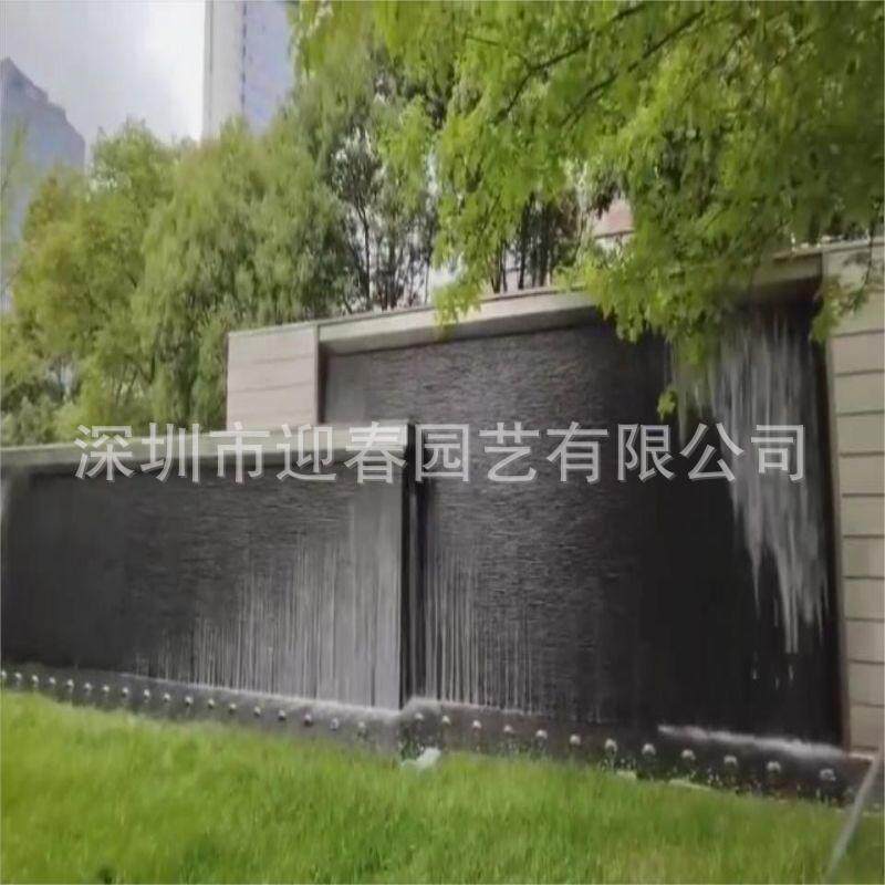 数码瀑布数控水幕墙流水墙瀑布水帘景观喷泉水景大型户外人工瀑布
