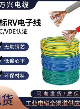 金万兴RV电线国标单芯多股纯铜1平方设备配电柜连接电源电子线