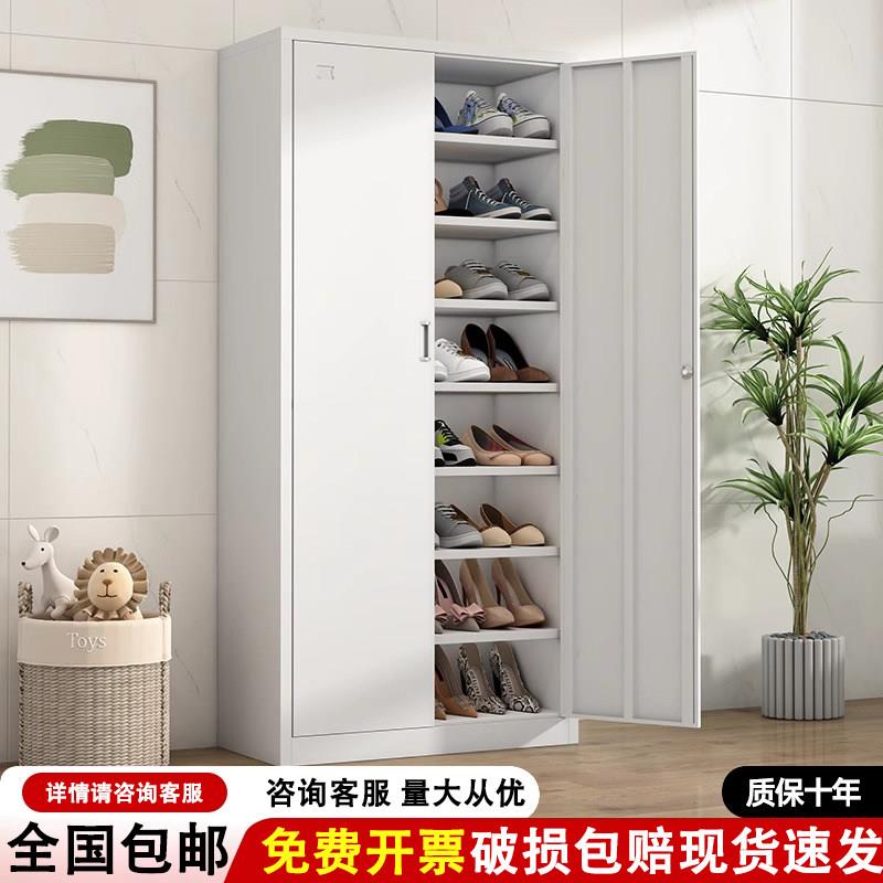 钢制鞋柜家用门口大容量带锁楼道玄关阳台鞋架多层简易铁艺收纳柜