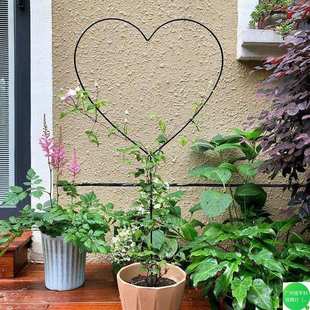 心形花架爬藤架铁线莲蓝雪花茉莉棒棒糖造型园艺固定花盆支架厂家