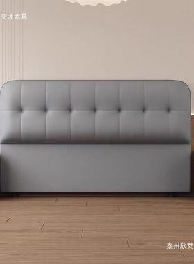 头软包靠背背床板2025现代新简款约一体QUW实单木轻奢落地买黑色