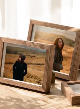相框摆台木质中空立体简约画框567810寸a4质感密度板画框挂墙diy