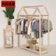 饰落地式 店货架创意装 挂衣服架双边挂中岛台原木 店展示架童装 服装